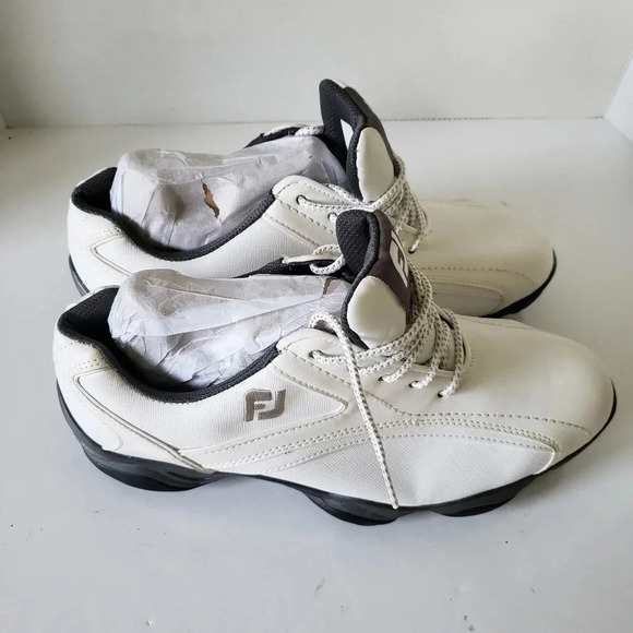 Mens Foot-Joy Super  Lights 9M White/Gray Golf Shoes. - Picture 4 of 8